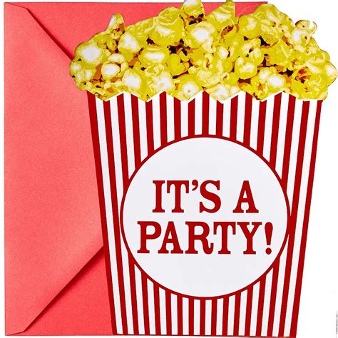 Movie Night Popcorn Invitations 8ct | Party City