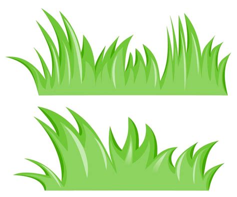 green grass cartoon, cute grass isolated on white background 6960056 ...