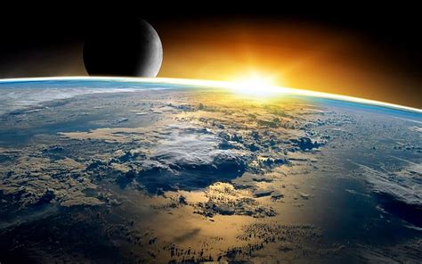 Sunrise over Earth, Sun, Earth, sunrise, Moon HD wallpaper | Pxfuel