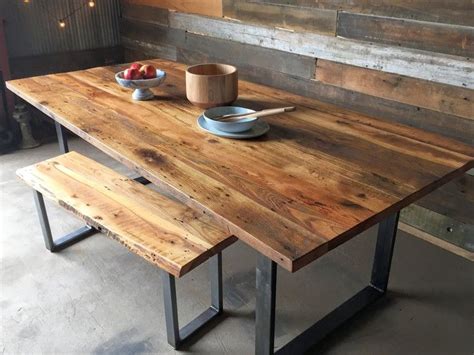 Industrial, Modern Reclaimed Wood Dining Table, Metal Legs | Industrial ...