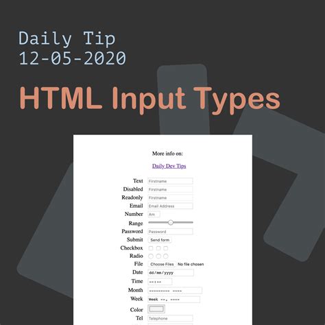 HTML Input Types