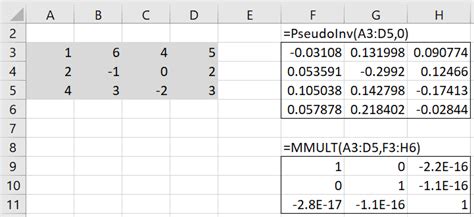 pseudo-inverse-example | Real Statistics Using Excel