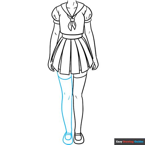 How To Draw Anime School Girl Uniform