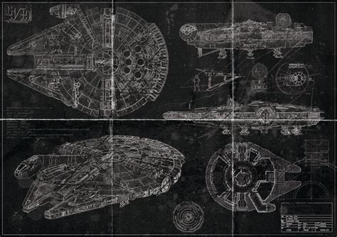 Millennium Falcon Blueprint Blackprint Edition