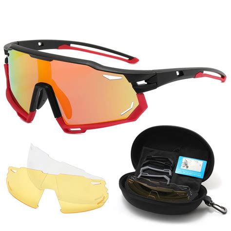 Polarized, UV 400, Sport Cycling Glasses with 2 Interchangeable Lenses ...