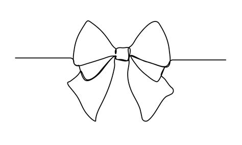 Gift ribbon bow in simple continuous line drawing style. 3333500 Vector ...