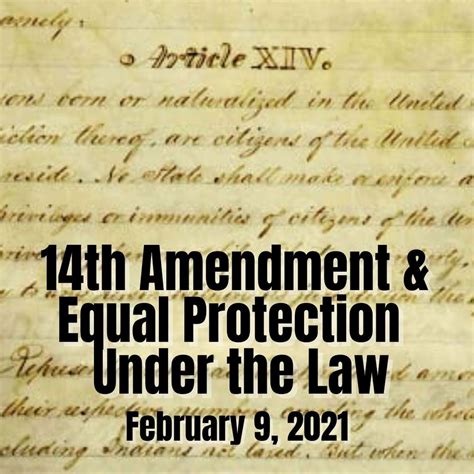 14th Amendment and Equal Protection Under the Law - peterborony