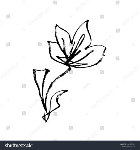 Flower Ink Paint Hand Drawn Japanese Stock Vector (Royalty Free ...