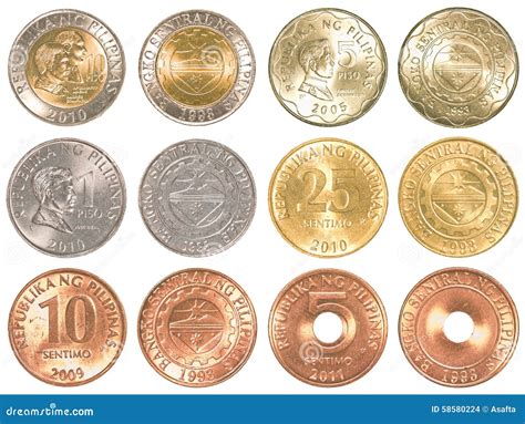 Philippines Peso Coins Collection Set Stock Photo - Image of finance ...