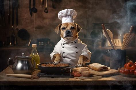 Premium AI Image | Chef dog cooking