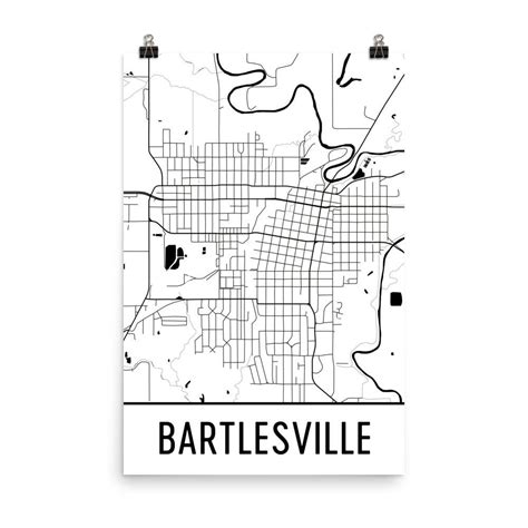 Bartlesville Street Map Poster - Wall Print by Modern Map Art