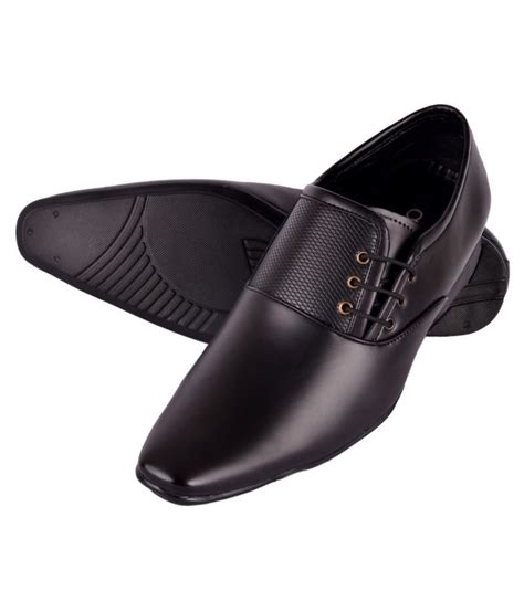 Aadi Derby Artificial Leather Black Formal Shoes Price in India- Buy ...