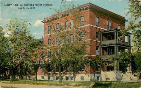 Mercy Hospital, Bay City, Michigan 1915 Postcard in 2023 | Bay city ...