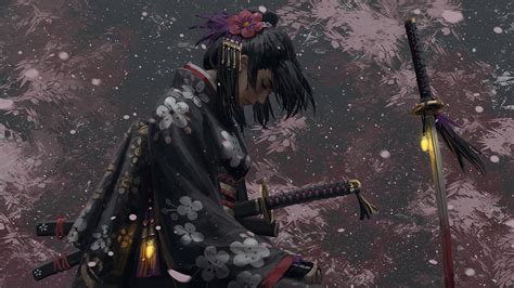 Japanese Samurai Girl Anime Wallpapers - Wallpaper Cave