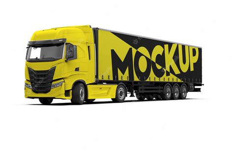 Premium PSD | Mockup of a truck