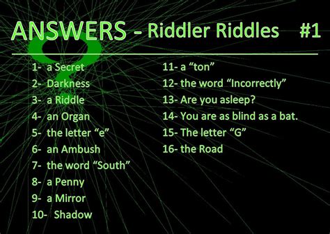 Riddler Riddles - ANSWERS #1 by AtraVerum on DeviantArt