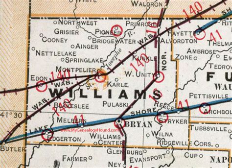 Williams County, Ohio 1901 Map, Bryan, OH