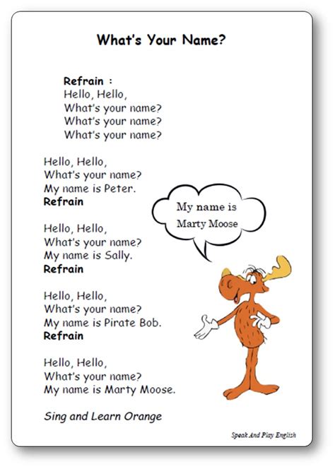 Song 'What's Your Name?' by Sing and Learn Orange - Lyrics in English ...