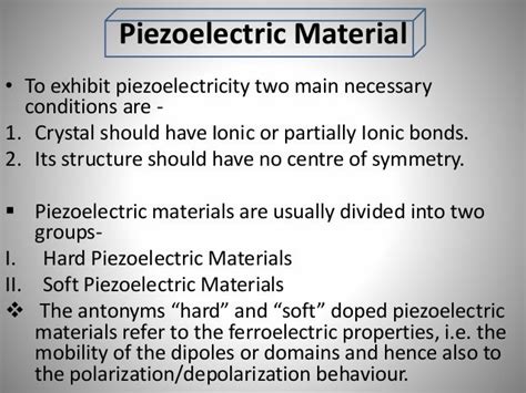 Piezoelectric Materials and Applications