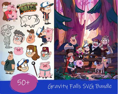 Gravity Falls SVG 50+ Bundle, Gravity Falls Cricut, Clipart