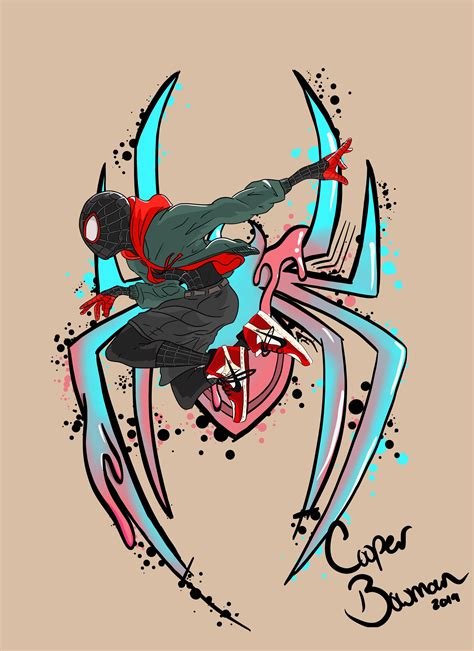 Grafiti Styled Miles Morales Spiderman Artwork, Marvel Spiderman Art ...