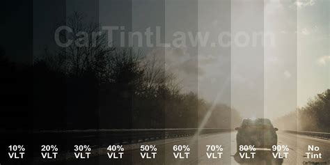 Window Tint Darkness Chart & VLT Examples - Car Tint Law