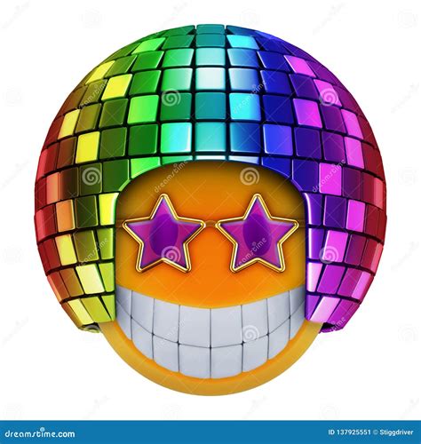 Emoji Sphere with Disco Ball. Stock Illustration - Illustration of club ...