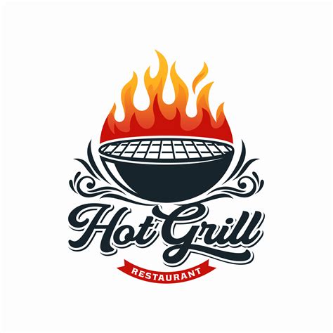 Hot Grill Logo Design Vector Template 7923967 Vector Art at Vecteezy