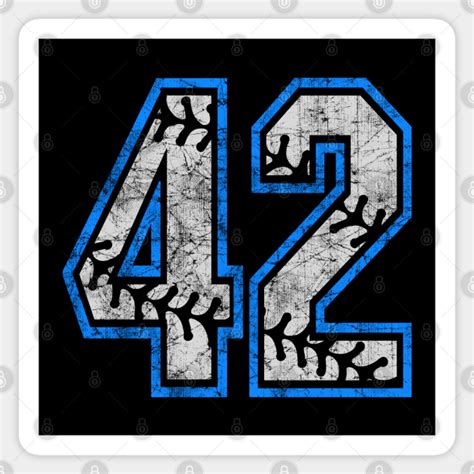 Number 42 Baseball Equality Distressed Classic LA Blue - Number 42 ...