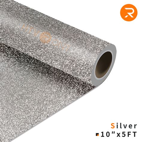 HTVRONT Glitter HTV Vinyl Roll - 10 x 5 Ft Black Glitter Heat Transfer ...