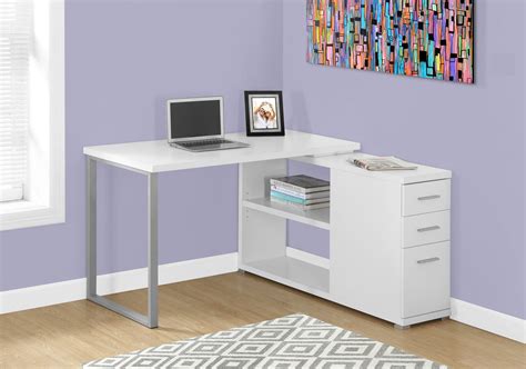 White L-shaped Corner Computer Desk with Storage – ComputerDesk.com