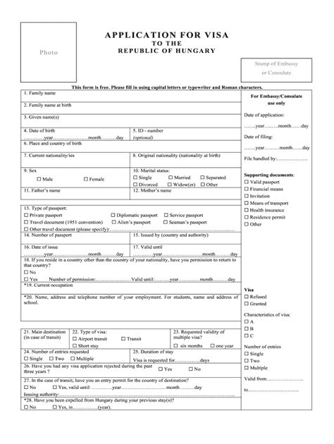 Hungarian Passport Application Form London - Printable Form 2024