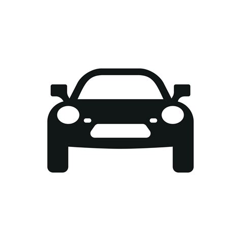 Car vector icon. Isolated simple view front logo illustration. Sign ...