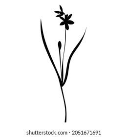 Black Silhouette Flower Vector Isolated Stock Vector (Royalty Free ...