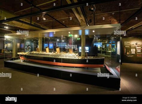 Model of the Titanic in Merseyside Maritime Museum in Liverpool Stock ...