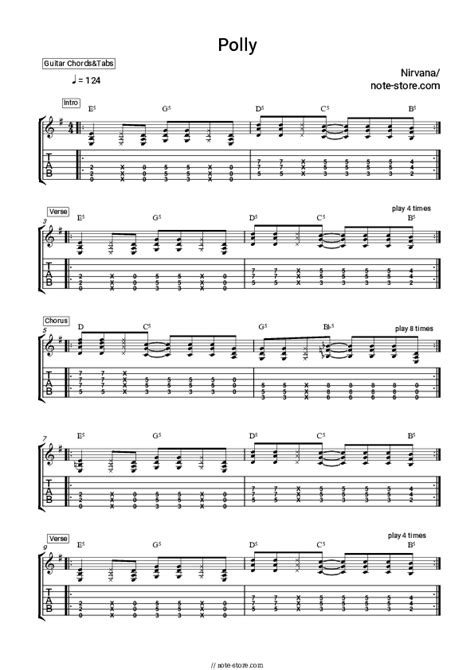 Polly chords and tabs Nirvana in Note-Store.com | Guitar.Chords&Tabs ...