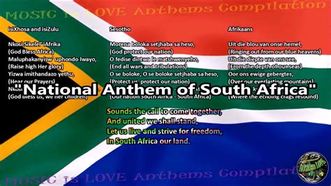 South Africa National Anthem with music, vocal and lyrics in 4 Official ...