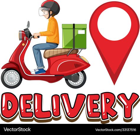 Delivery logo with bike man or courier Royalty Free Vector