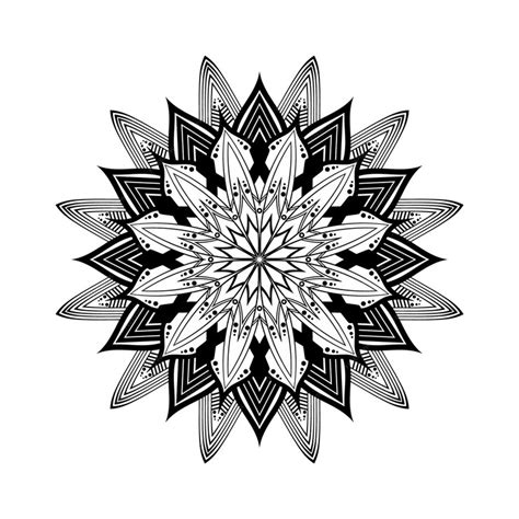 Premium Vector | Handdrawn lotus mandala art style with black and white ...