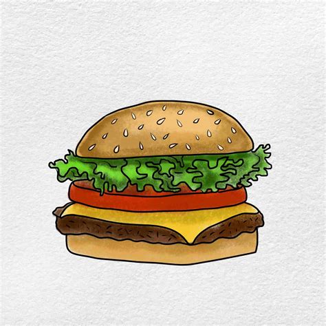 How to Draw a Burger - HelloArtsy