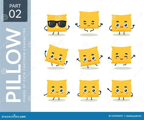 Emoticon Set of Yellow Pillow. Second Set Stock Vector - Illustration ...