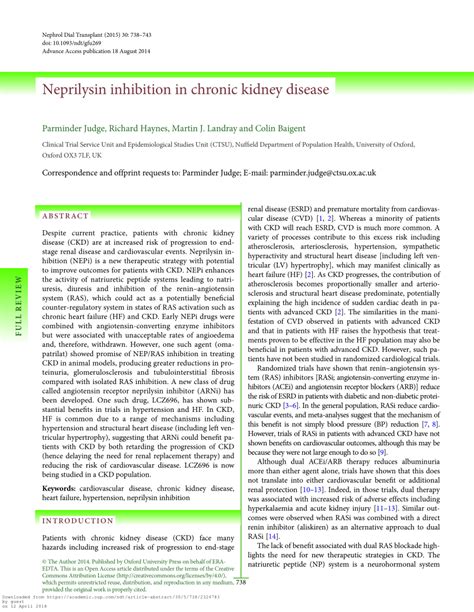 (PDF) Neprilysin inhibition in chronic kidney disease