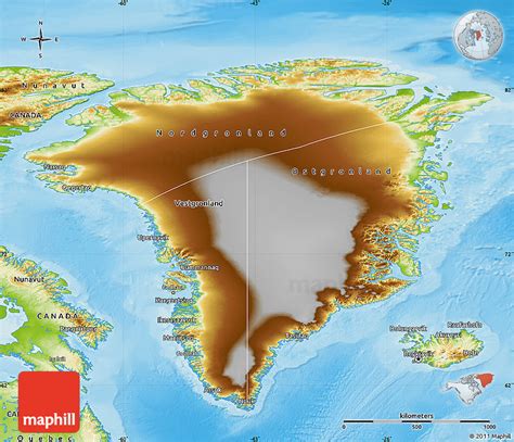 Physical Map of Greenland