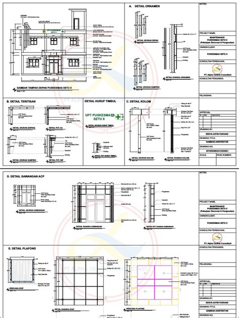 Gambar Kerja Puskesmas Setu | PDF