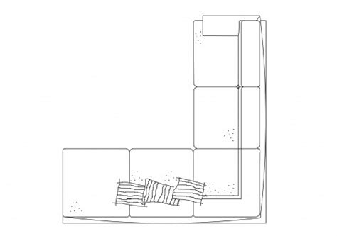 L-SHAPE SOFA TOP VIEW | FREE CADS