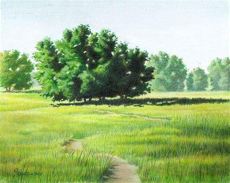 Learn how to use a red under drawing to draw realistic landscape greens ...