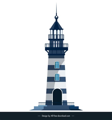 Lighthouse architecture icon modern elegant flat sketch Vectors graphic ...