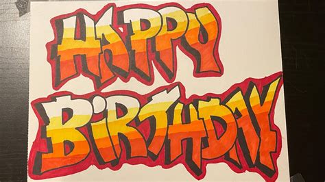 How to draw graffiti happy birthday - YouTube