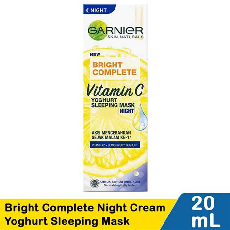 Garnier Light/Bright Complete Night Cream Yoghurt Sl Mask 20mL | Klik ...