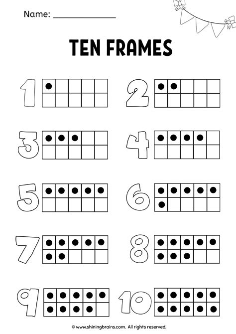 Ten Frames Worksheets and Printables | Math Frames